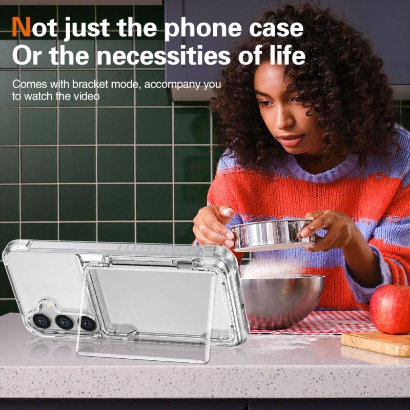 Kryt Na Samsung Galaxy S25 5g Průhledný S Vestavěným Držákem Na Karty