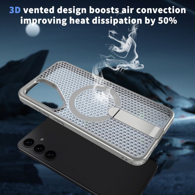 Kryt Na Samsung Galaxy S26 Magnetické S Magnetickým Stojánkem A Stojánkem S Mřížkovou Texturou