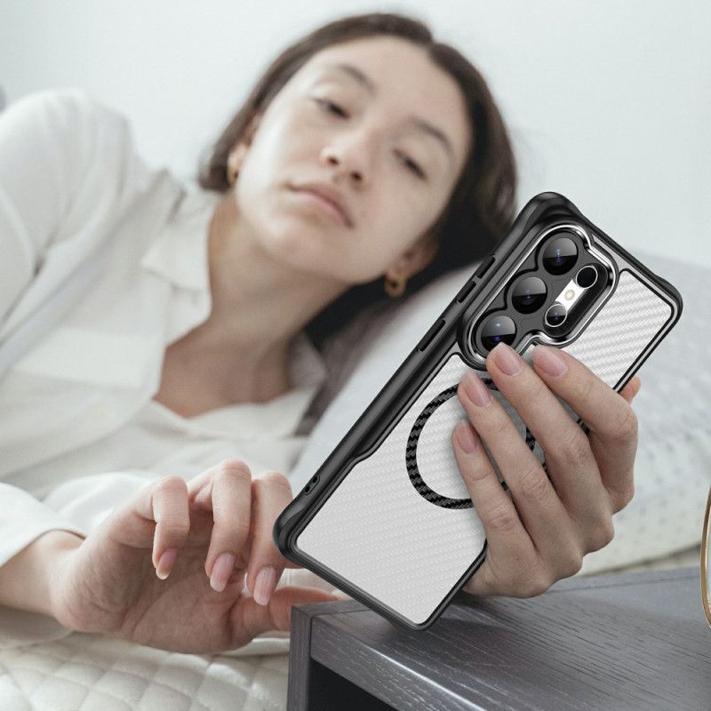 Kryt Na Samsung Galaxy S26 Ultra Hybridní Ochrana Magsafe Textura Z Uhlíkových Vláken