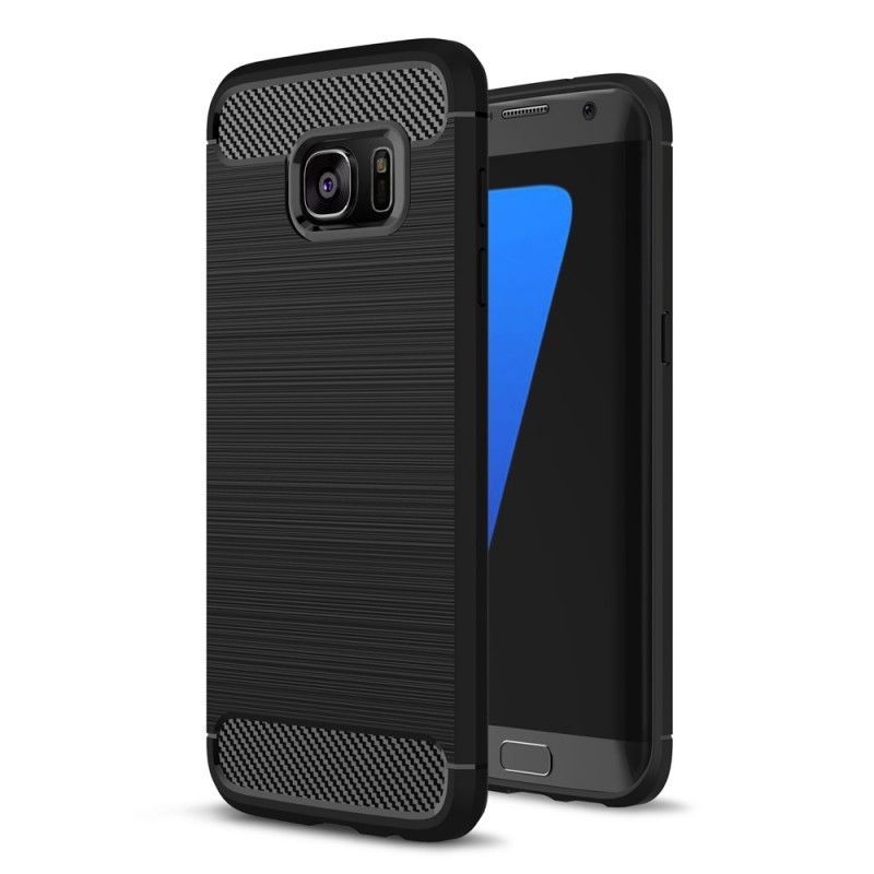 Kryt Na Samsung Galaxy S7 Edge Kartáčované Uhlíkové Vlákno