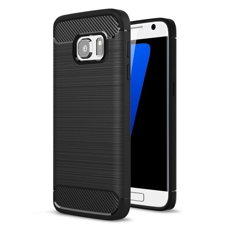 Kryt Na Samsung Galaxy S7 Kartáčované Uhlíkové Vlákno