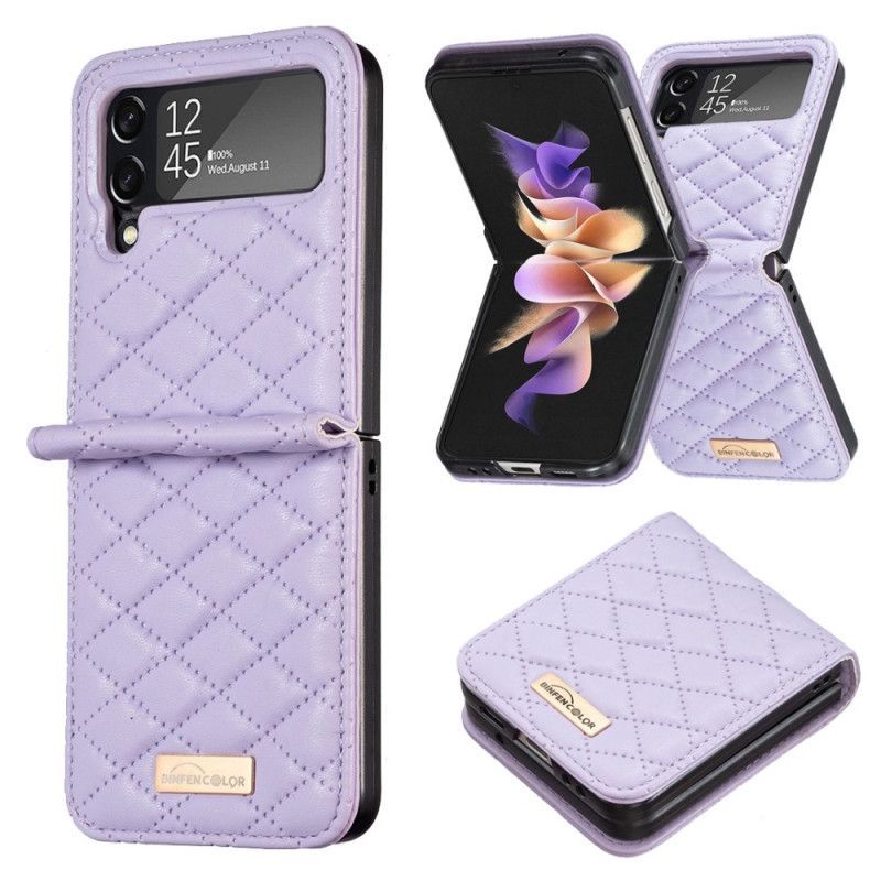 Kryt Na Samsung Galaxy Z Flip 4 Flipové Pouzdro Prošívaná Barva Binfen
