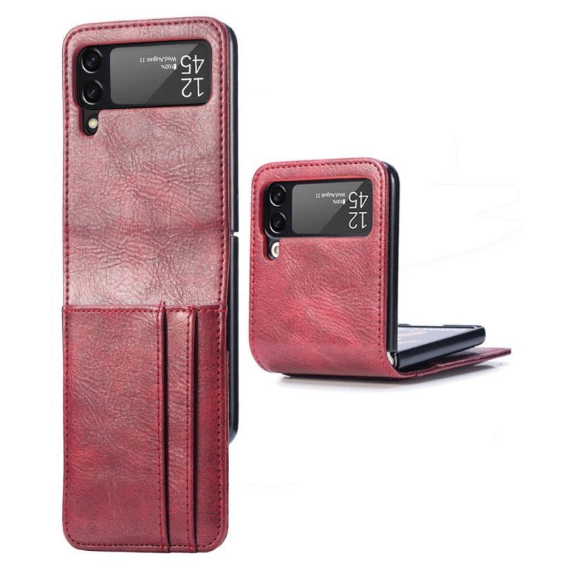 Kryt Na Samsung Galaxy Z Flip 4 Flipové Pouzdro Stylový Kožený Držák Na Karty