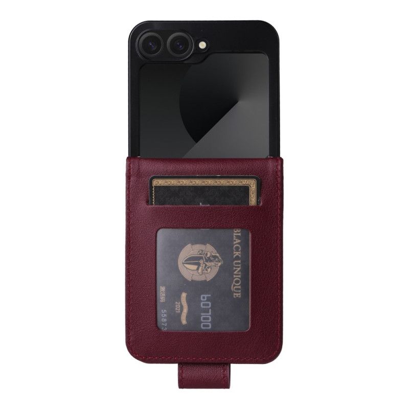 Kryt Na Samsung Galaxy Z Flip 7 Fe Pouzdro Na Karty S Koženým Efektem