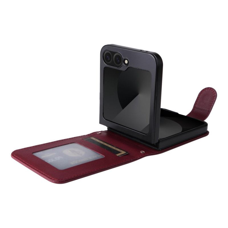 Kryt Na Samsung Galaxy Z Flip 7 Fe Pouzdro Na Karty S Koženým Efektem