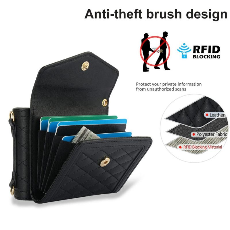 Kryt Na Samsung Galaxy Z Flip 7 Polstrované Pouzdro Na Karty A Ramenní Popruh