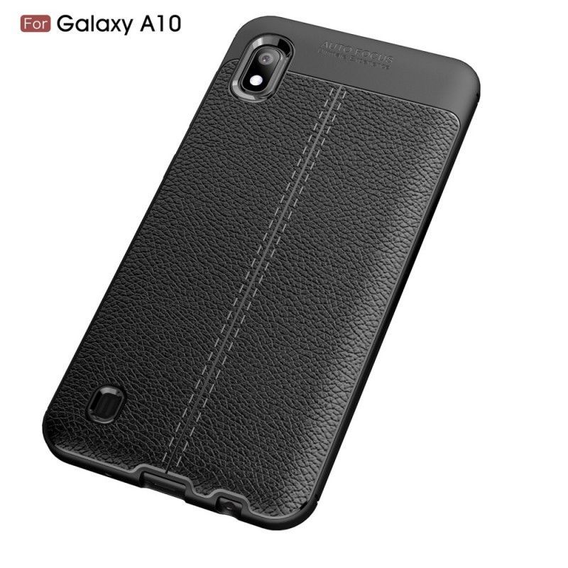 Kryt Samsung Galaxy A10 Litchi S Dvojitým Koženým Efektem