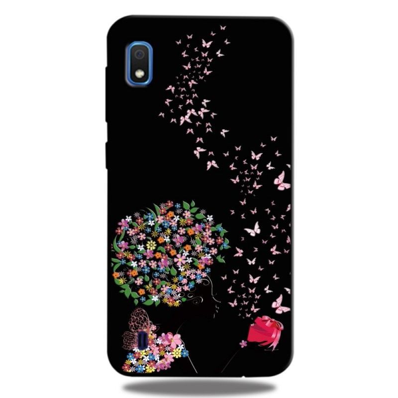 Kryt Samsung Galaxy A10 Žena S Květinovou Hlavou
