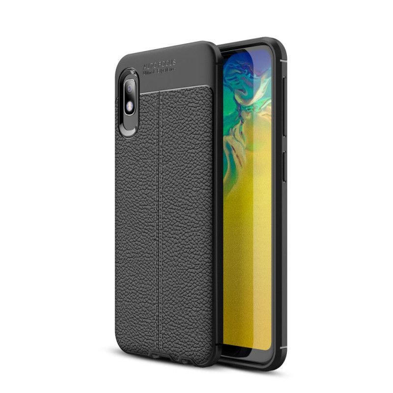 Kryt Samsung Galaxy A10e Litchi S Dvojitým Koženým Efektem