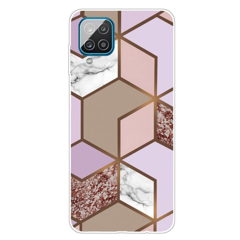 Kryt Samsung Galaxy A12 Geometrický Mramor