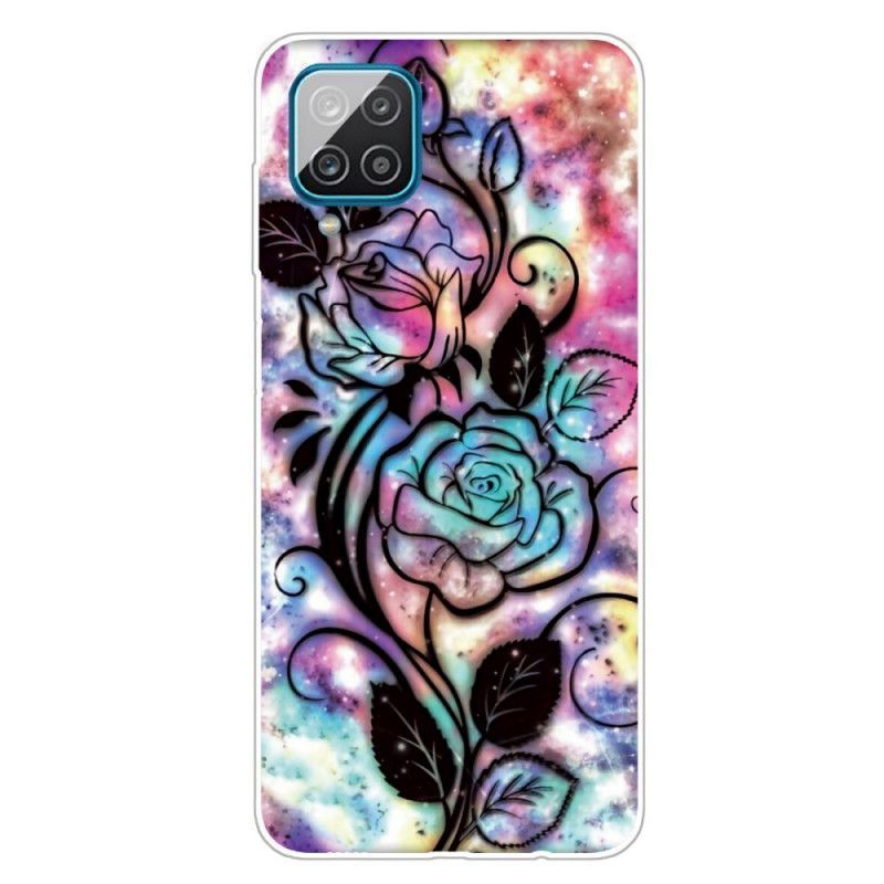 Kryt Samsung Galaxy A12 Grafická Květina