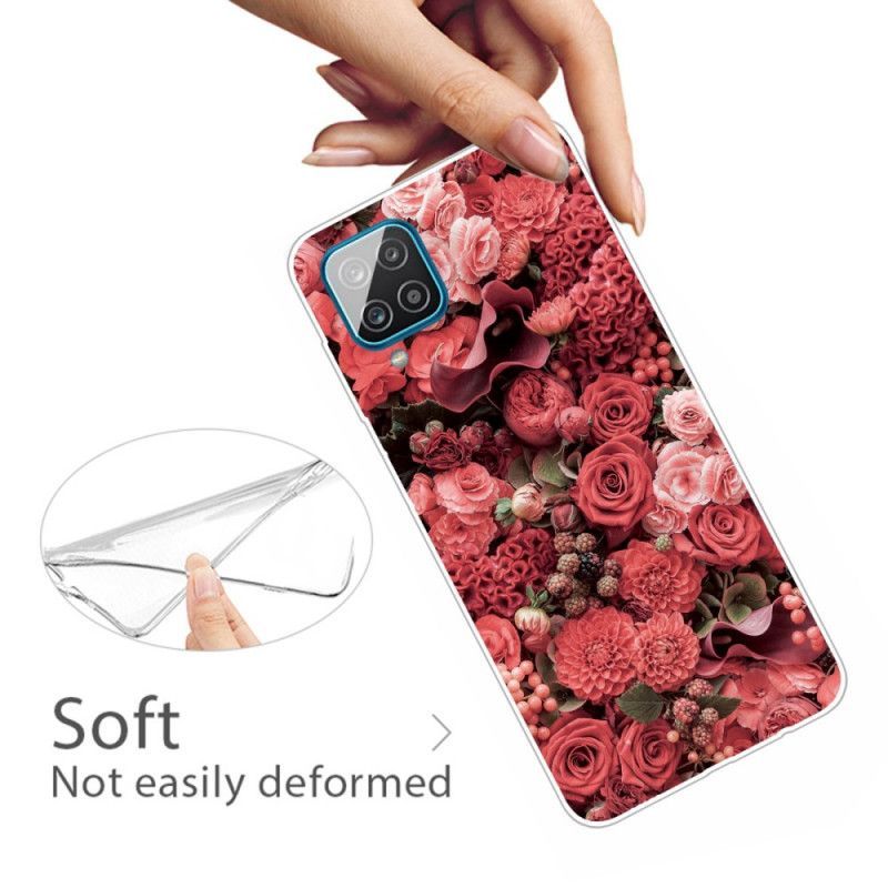 Kryt Samsung Galaxy A12 Intenzivní Květiny