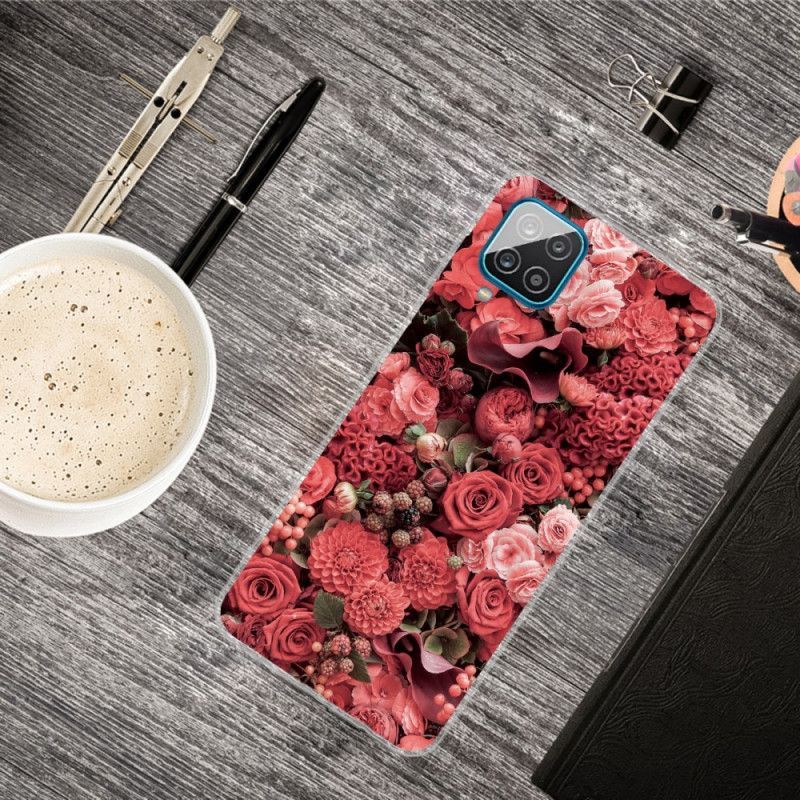 Kryt Samsung Galaxy A12 Intenzivní Květiny