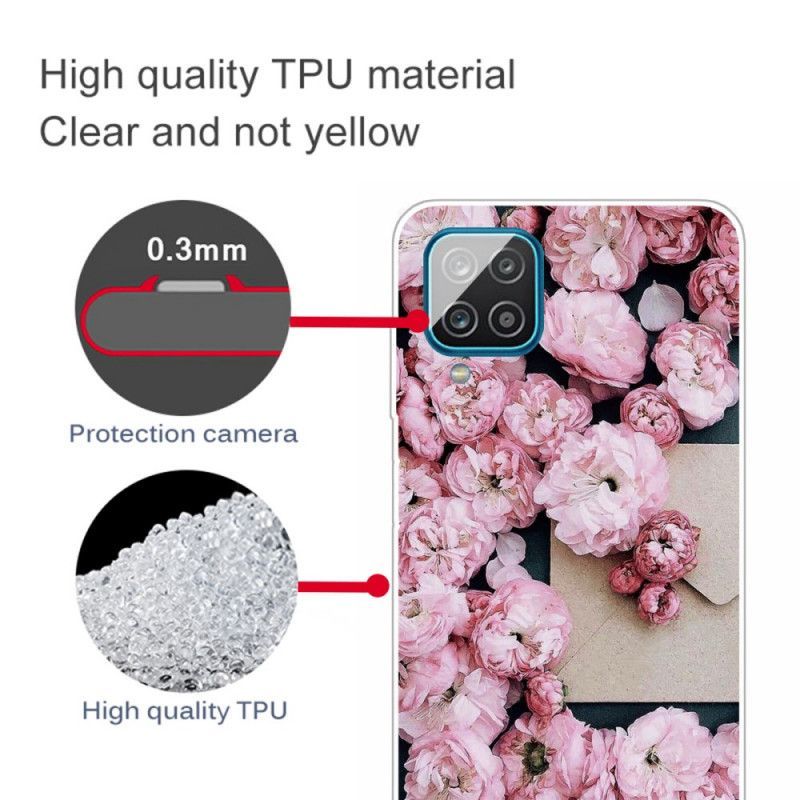 Kryt Samsung Galaxy A12 Intenzivní Květiny
