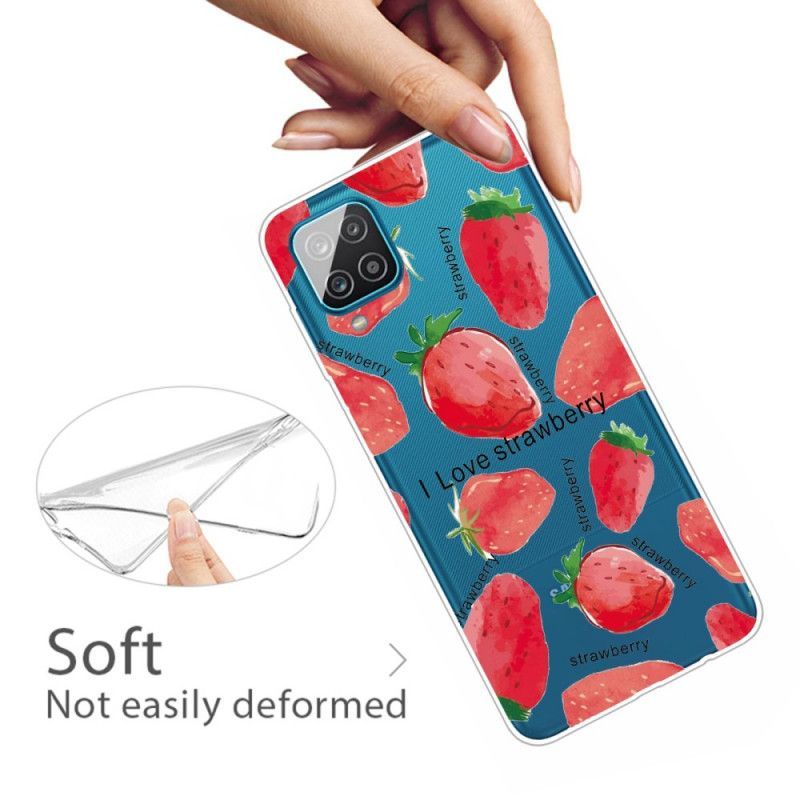 Kryt Samsung Galaxy A12 Jahody / Miluji Jahody