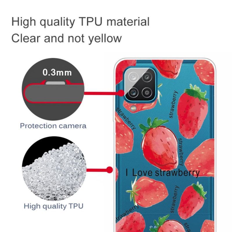 Kryt Samsung Galaxy A12 Jahody / Miluji Jahody