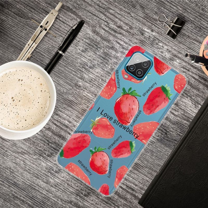 Kryt Samsung Galaxy A12 Jahody / Miluji Jahody