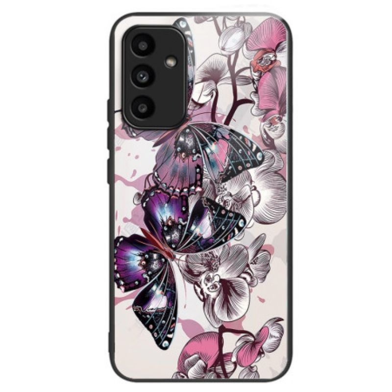 Kryt Samsung Galaxy A15 5g Kryty Na Mobil Fialoví Motýli Z Tvrzeného Skla