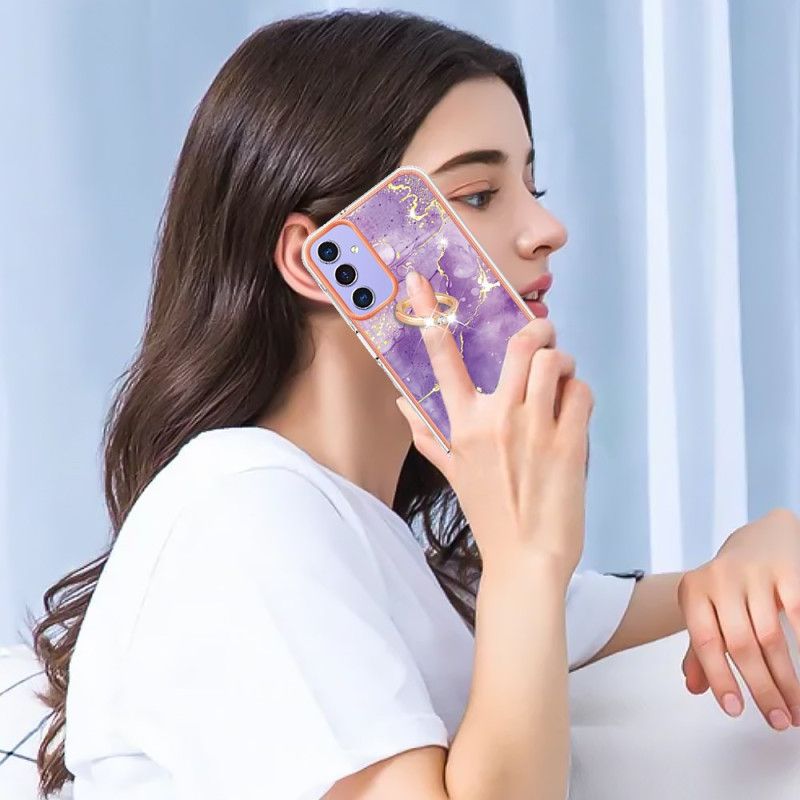 Kryt Samsung Galaxy A15 5g Podpěrný Kroužek Pro Mramorový Efekt