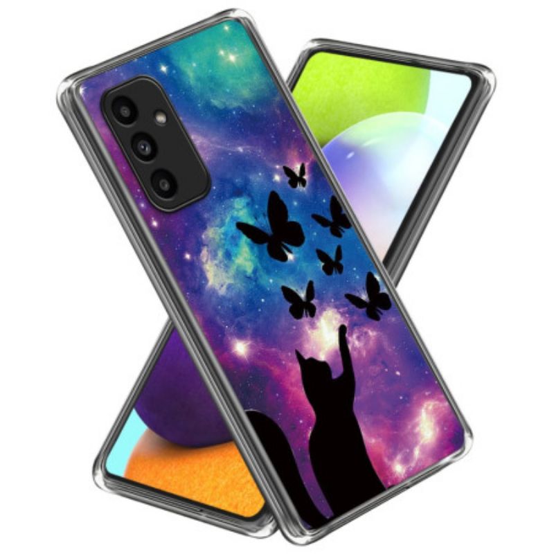 Kryt Samsung Galaxy A15 Kočka A Motýli
