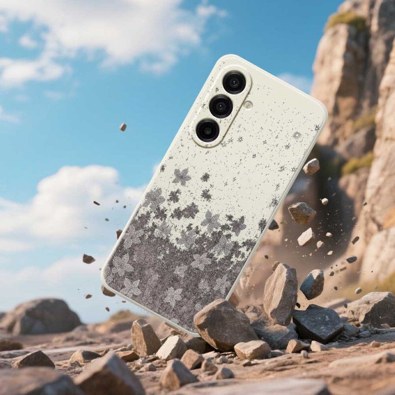 Kryt Samsung Galaxy A17 4g / 5g Šedé Květiny