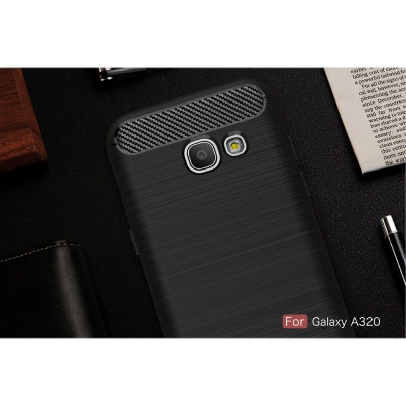 Kryt Samsung Galaxy A3 2017 Kartáčované Uhlíkové Vlákno