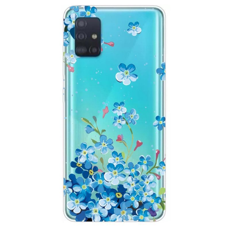 Kryt Samsung Galaxy A31 Modré Květy