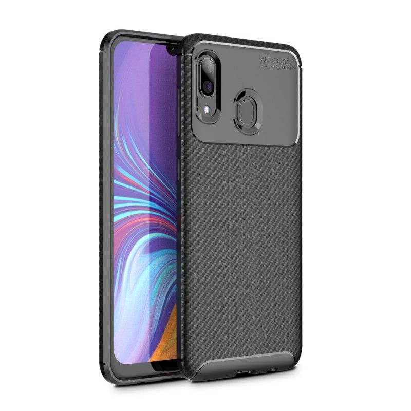 Kryt Samsung Galaxy A40 Flexibilní Textura Uhlíkových Vláken