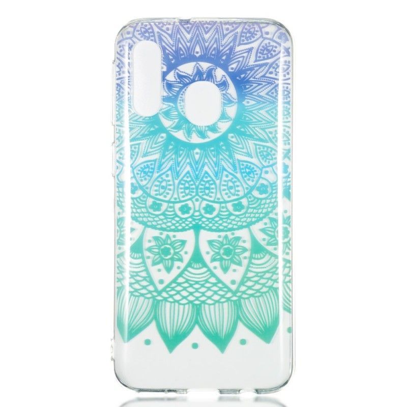 Kryt Samsung Galaxy A40 Modrá Mandala Průhledná