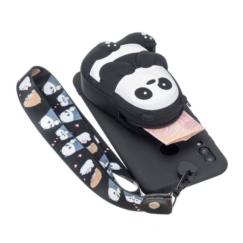 Kryt Samsung Galaxy A40 Panda Peněženka A Ramenní Popruh