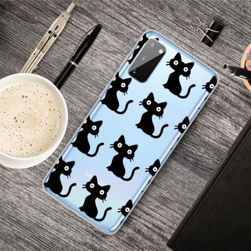 Kryt Samsung Galaxy A41 Více Černých Koček