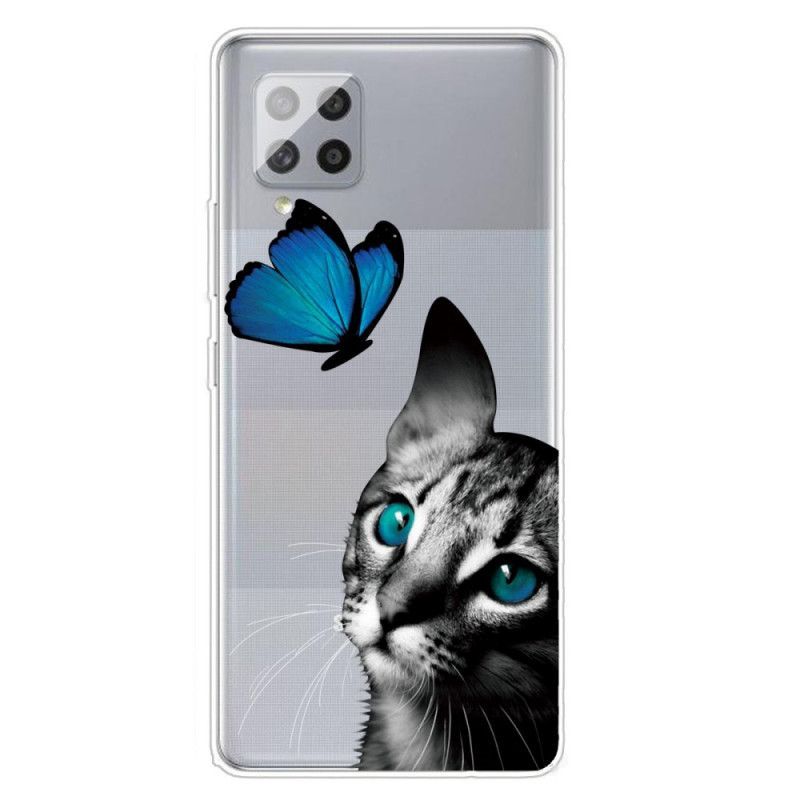 Kryt Samsung Galaxy A42 5g Kočka A Motýl