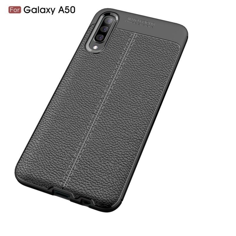 Kryt Samsung Galaxy A50 Litchi S Dvojitým Koženým Efektem