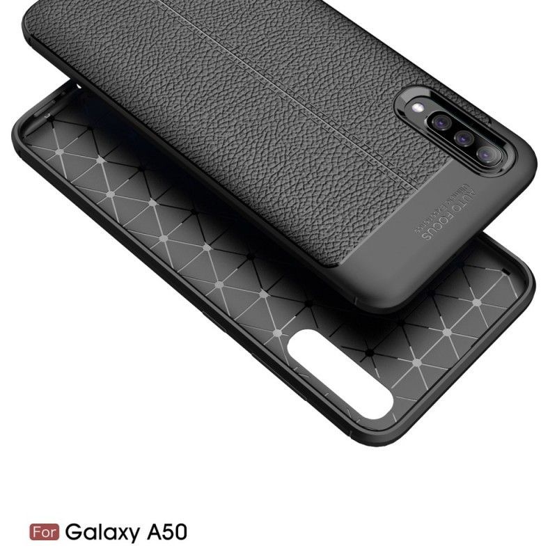 Kryt Samsung Galaxy A50 Litchi S Dvojitým Koženým Efektem