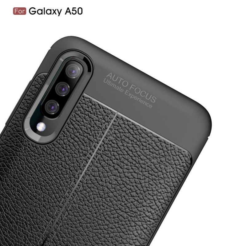 Kryt Samsung Galaxy A50 Litchi S Dvojitým Koženým Efektem