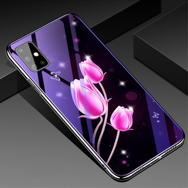 Kryt Samsung Galaxy A51 Tvrzené Sklo A Květinový Silikon