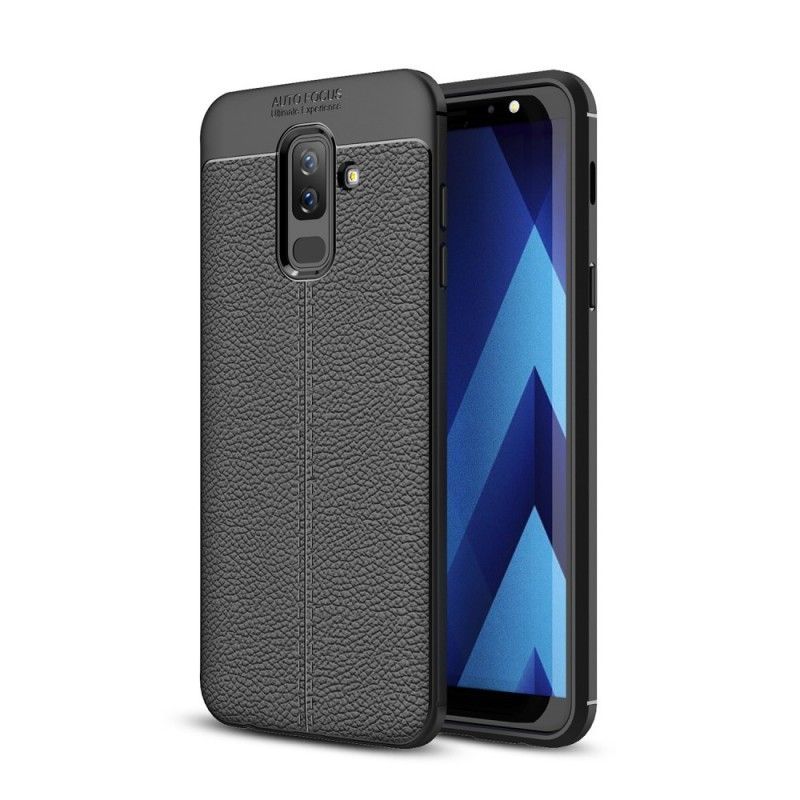 Kryt Samsung Galaxy A6 Plus Litchi S Dvojitým Koženým Efektem