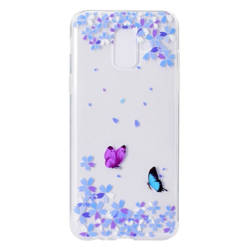 Kryt Samsung Galaxy A6 Průhlední Motýli A Květiny