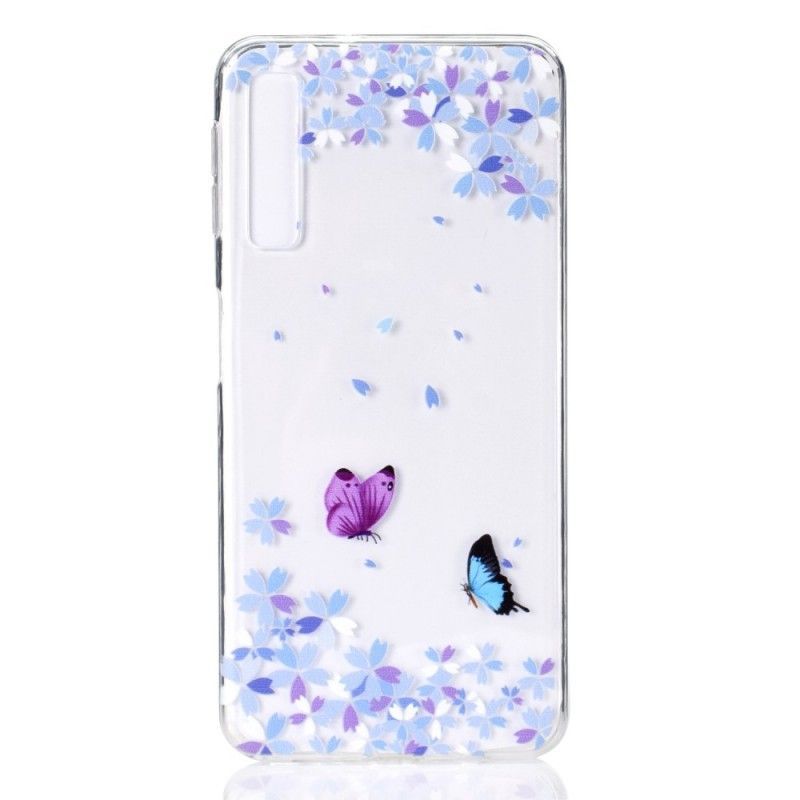 Kryt Samsung Galaxy A7 Průhlední Motýli A Květiny