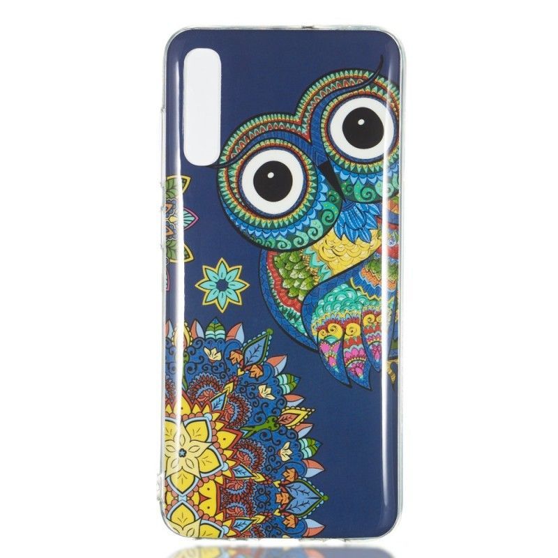 Kryt Samsung Galaxy A70 Fluorescenční Mandala Sova