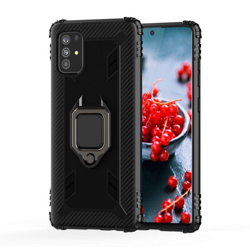 Kryt Samsung Galaxy A71 Prsten A Uhlíkové Vlákno