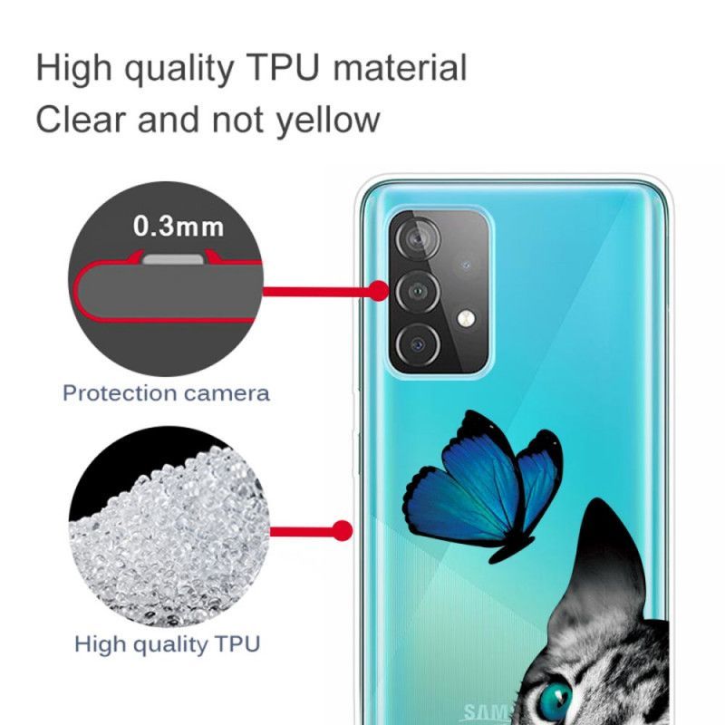 Kryt Samsung Galaxy A72 4g / A72 5g Kočka A Motýl