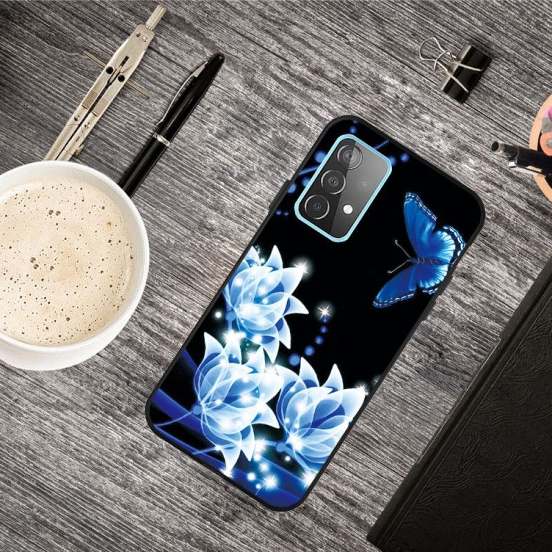 Kryt Samsung Galaxy A72 4g / A72 5g Modré Květy
