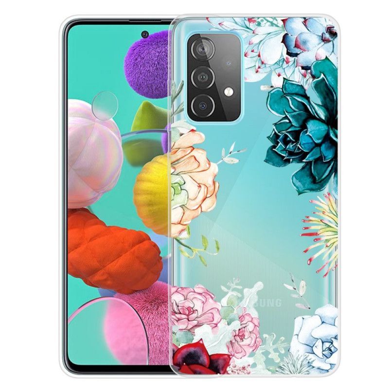 Kryt Samsung Galaxy A72 4g / A72 5g Průhledné Akvarelové Květiny