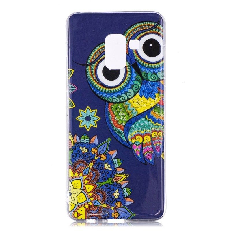 Kryt Samsung Galaxy A8 2018 Fluorescenční Mandala Sova