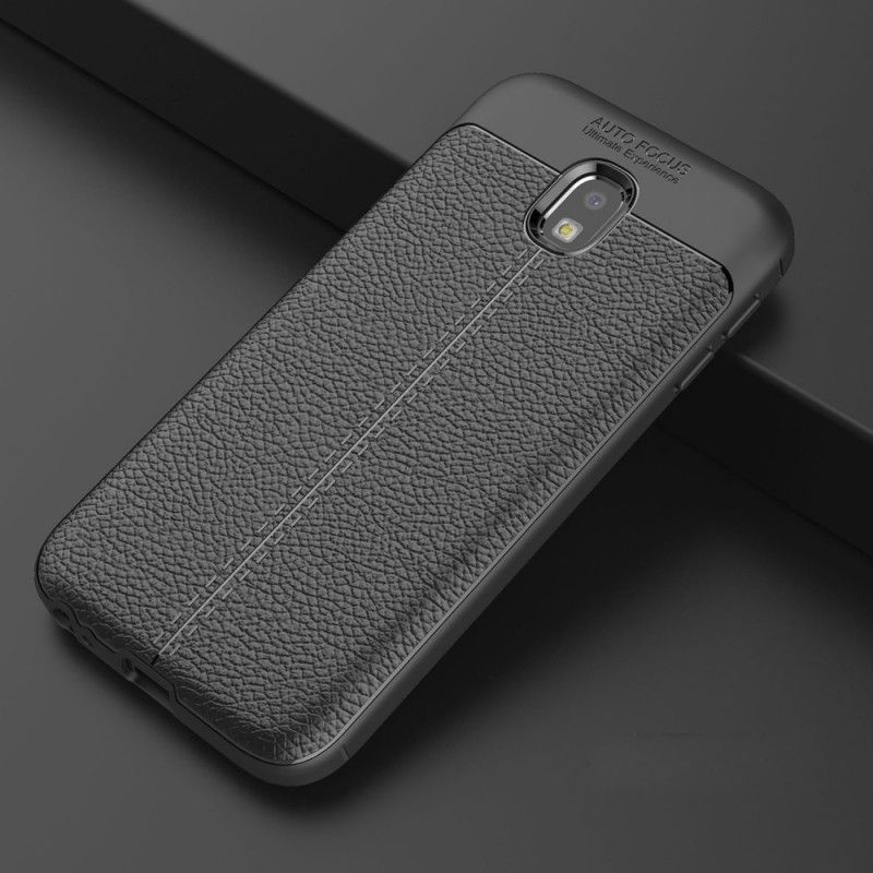 Kryt Samsung Galaxy J3 2017 Litchi S Dvojitým Koženým Efektem