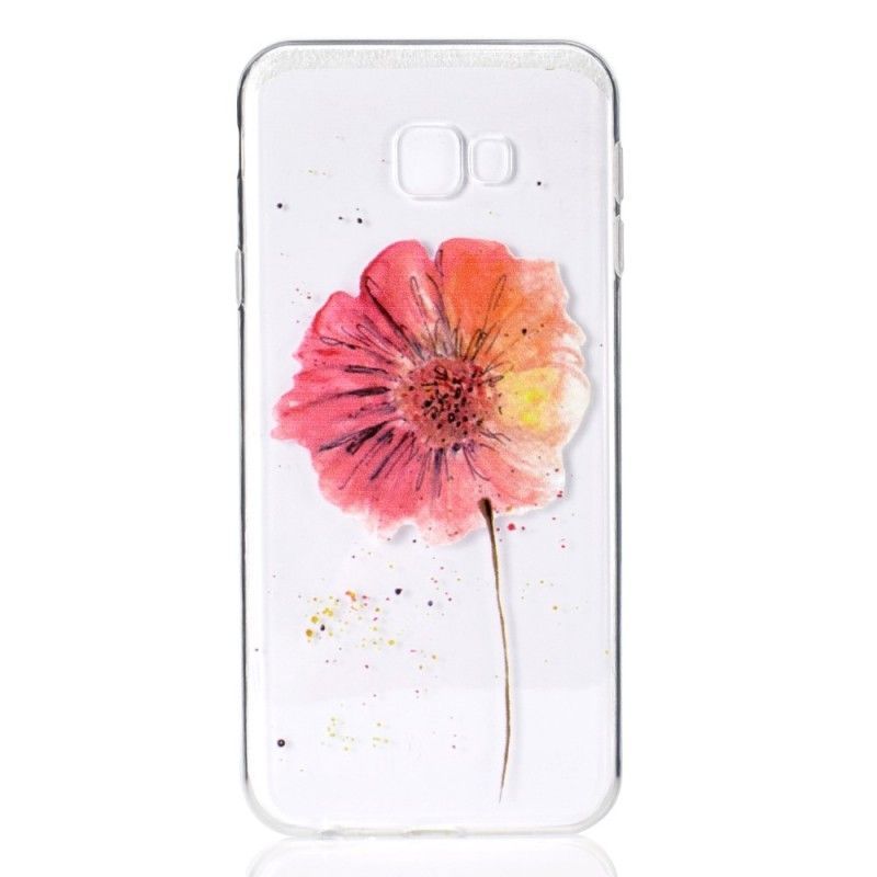 Kryt Samsung Galaxy J4 Plus Akvarelový Mák Průhledný