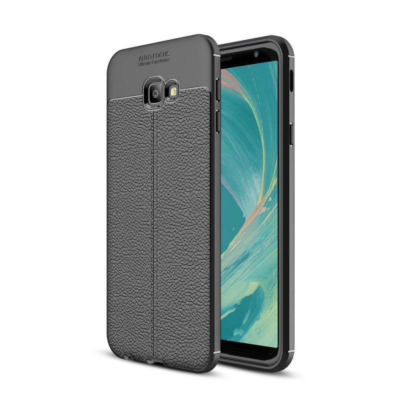 Kryt Samsung Galaxy J4 Plus Litchi S Dvojitým Koženým Efektem