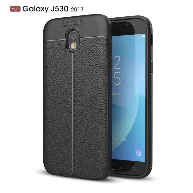 Kryt Samsung Galaxy J5 2017 Litchi S Dvojitým Koženým Efektem