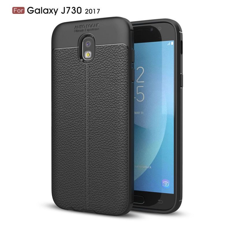 Kryt Samsung Galaxy J7 2017 Litchi S Dvojitým Koženým Efektem